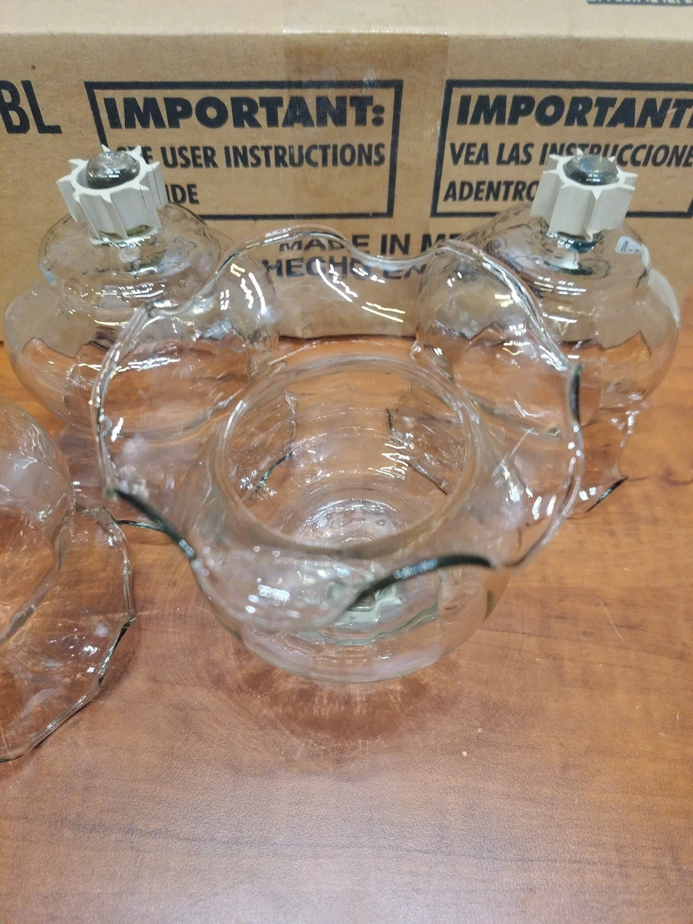 Clear Glass Tulip Votive Candle Holders With Ruffle Edges Set of4 Made in Mexico